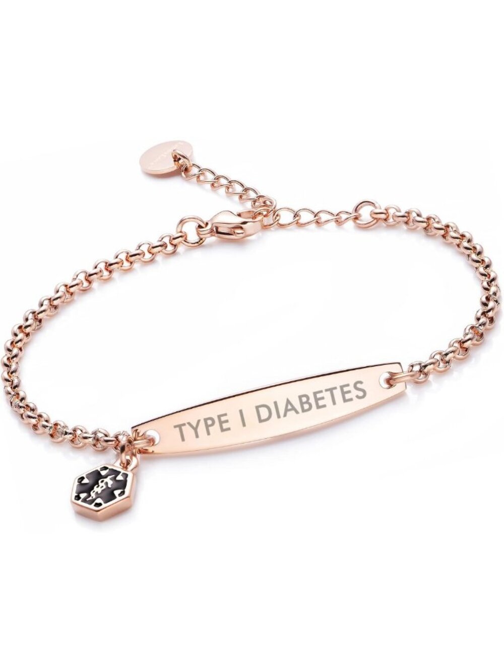Stylish Medical Alert ID Bracelet for Women - Pre-Engraved Simple Rolo Chain